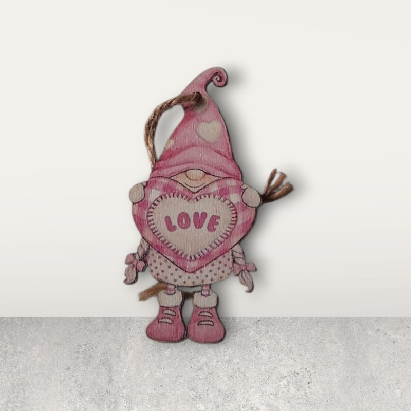 Valentines hanging gnome