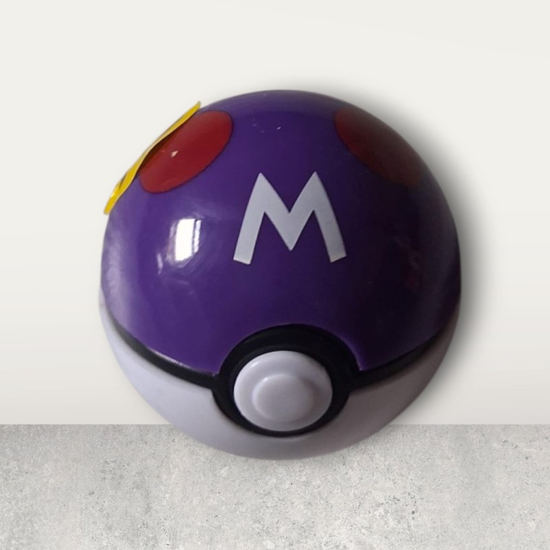 Purple and white Pokemon ball and character